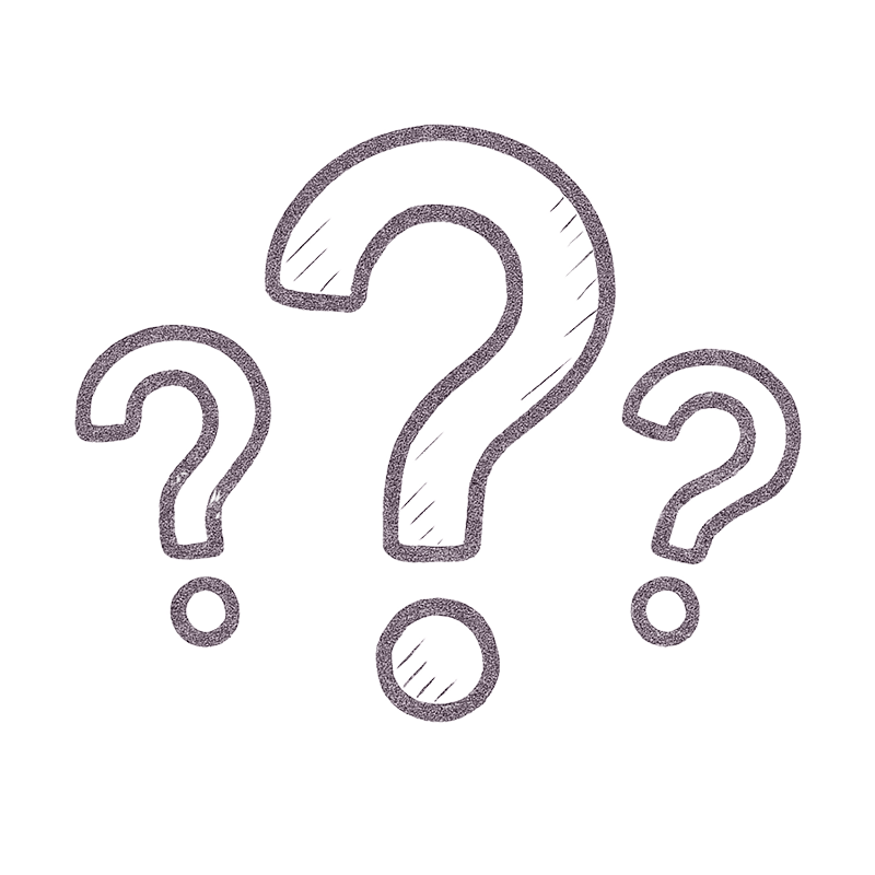 three question marks